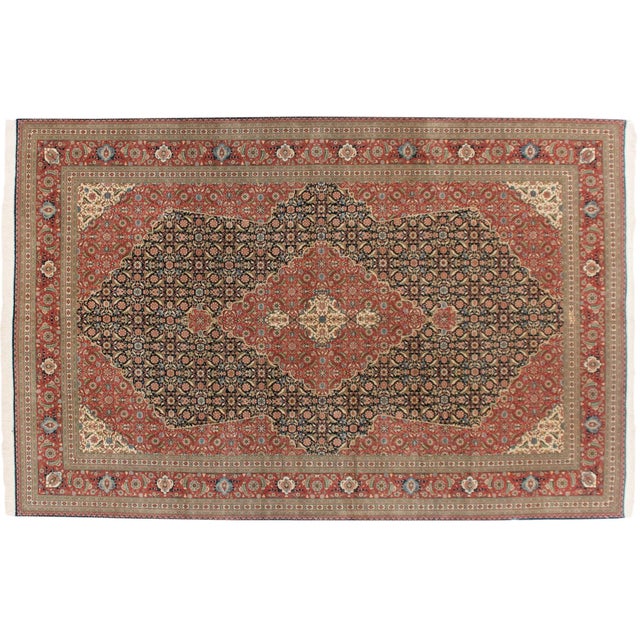 Navy Blue Vintage Bulgarian Tabriz Design Rug - 11'10" X 18' For Sale - Image 8 of 8