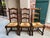 Late 20th Century Vintage French Dining Chairs Set 6 Oak Barley Twist Rush Seat Ladder Back For Sale - Image 5 of 18