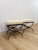 Swaim Pair of Swain Style Designer Metal and Beige Upholstered Footstools, High Point For Sale - Image 4 of 10