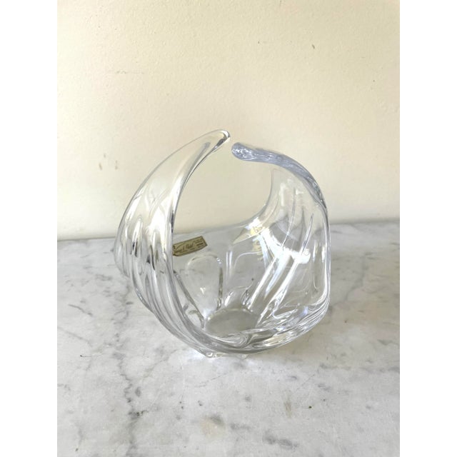 Mid-Century Modern Cofrac Art Verrier France Free Form Crystal Art Bowl For Sale - Image 3 of 8