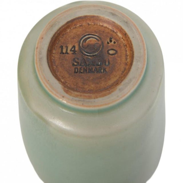 Green Glazed Vase from Saxbo For Sale - Image 4 of 5