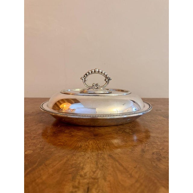 Antique Edwardian Silver-Plated Entree Dish, 1900 For Sale - Image 4 of 5