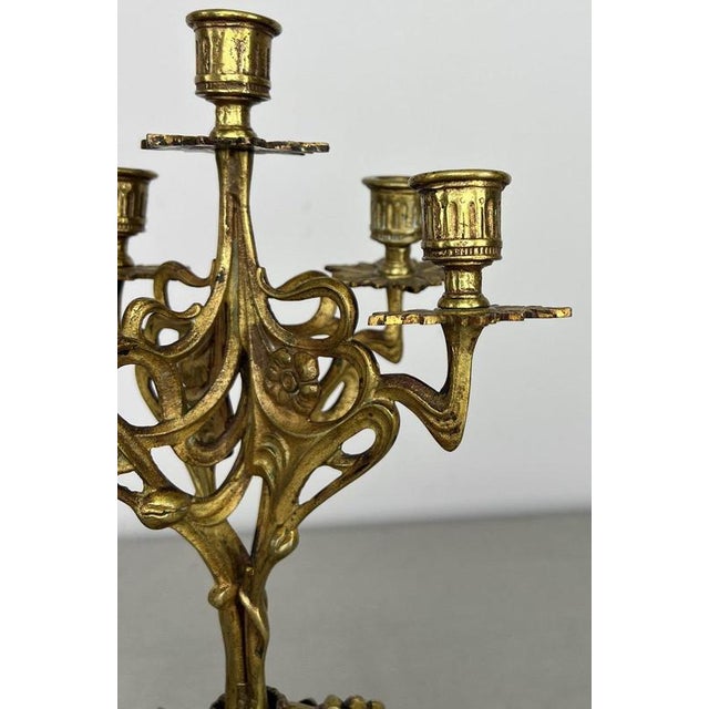 Vintage French Ornate 5-Arm Candelabras, Set of 2 For Sale - Image 11 of 14