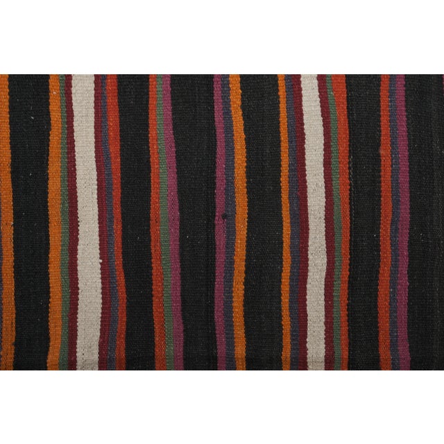 Brick Red Striped Turkish Kilim Rug 9'1'' X 11'1'' For Sale - Image 8 of 11