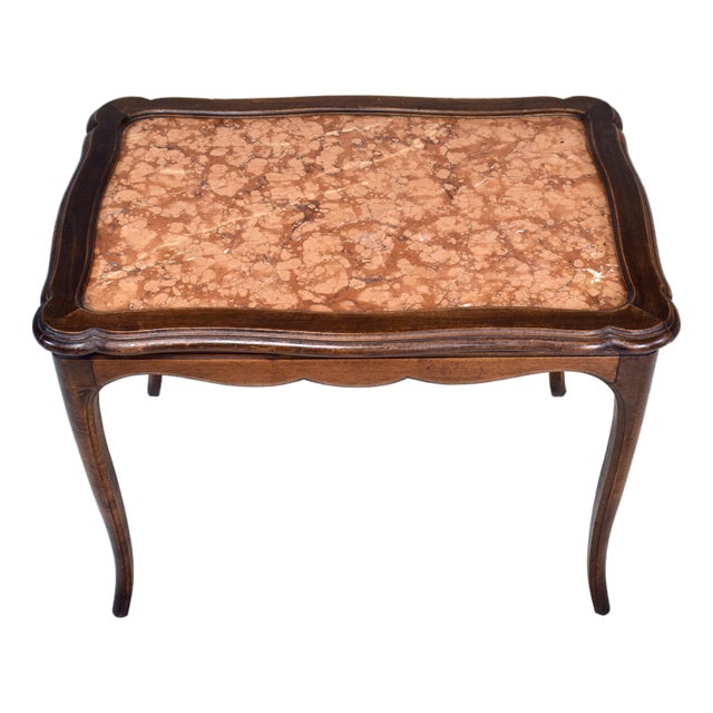 18th C. French Provincial Marble Top Occasional Side Table For Sale