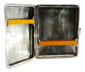 Guilloche Silver Cigarette Case with Geometric Figures