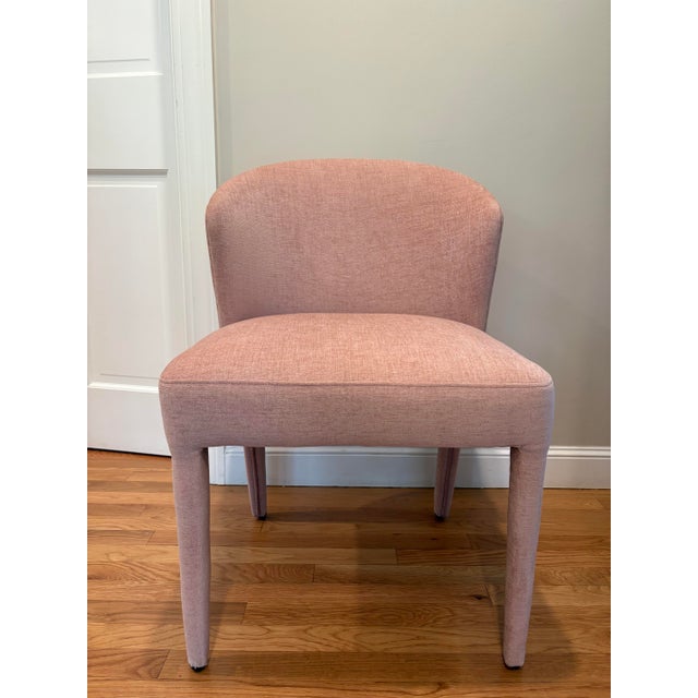 8 Interior Define fully upholstered Pratt dining chairs in Performance Chenille Rose. Purchased in 2025, these chairs are...