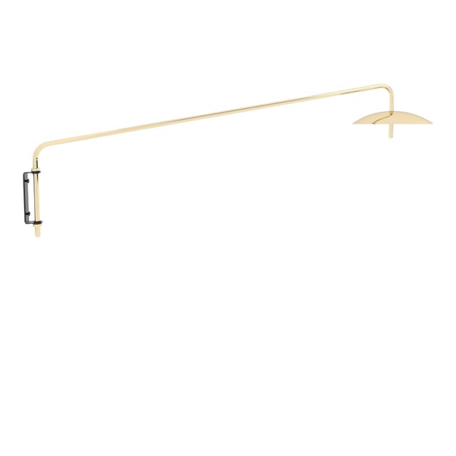 Signal Arm Sconce - Long / Brass, Plug In, Modern, Minimal, Led Wall Light For Sale