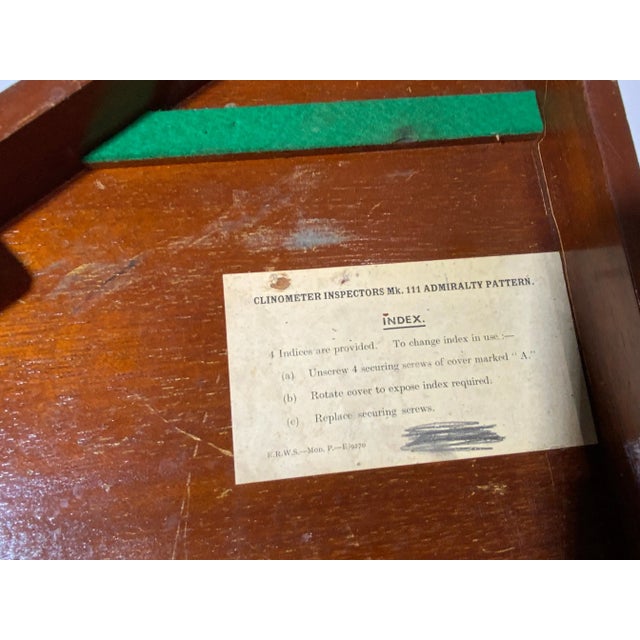 Wood British Admiralty Mark III Clinometer For Sale - Image 7 of 9