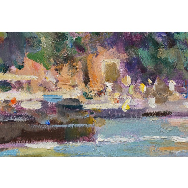 Blue Venice Reflections Leonard Wren Impressionist Oil Painting Canal San Stae For Sale - Image 8 of 12