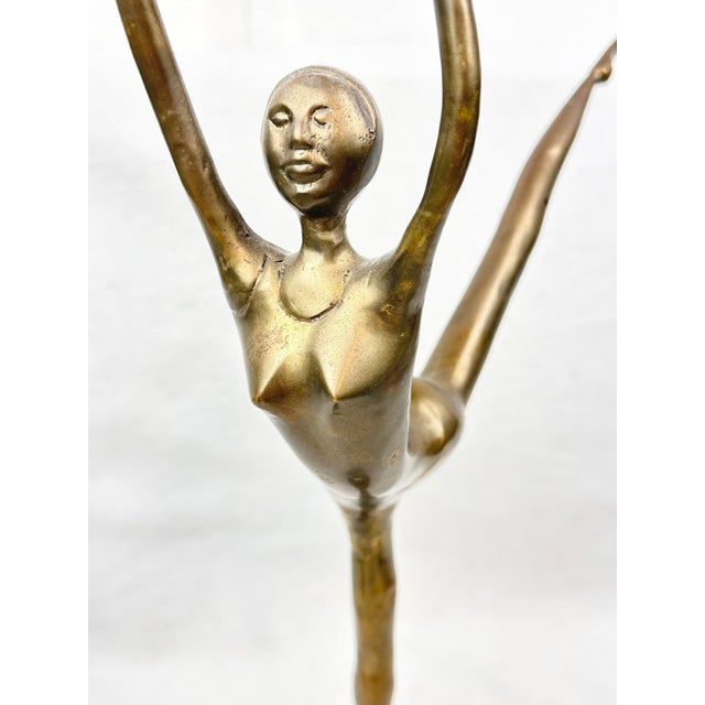 Tall Vintage Brass Ballerina Figurine For Sale In New Orleans - Image 6 of 6