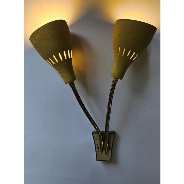 Metal Wall Lamp in the style of Stilnovo, Italy, 1960s For Sale - Image 7 of 13