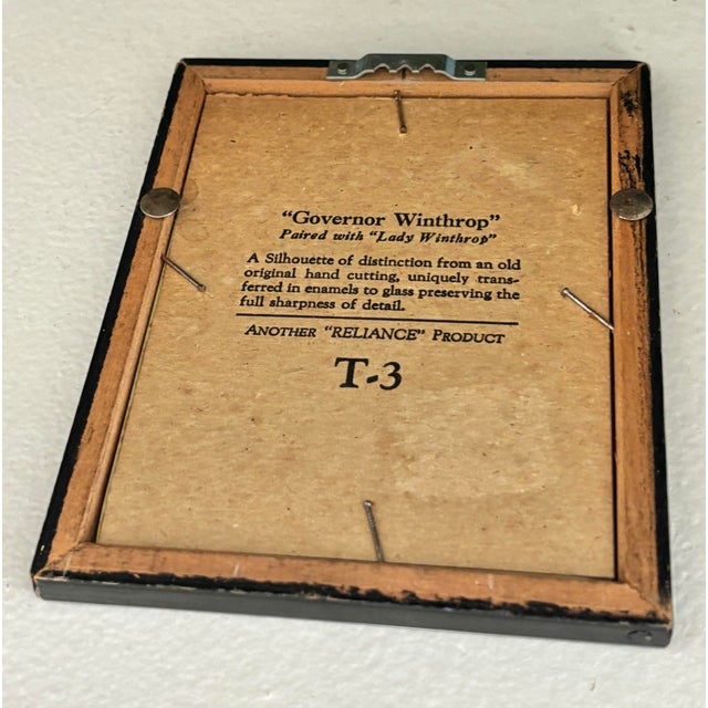 American Mid 20th Century Governor Winthrop Silhouette Picture For Sale - Image 3 of 4