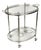 Vintage French Neoclassical Chrome Plated and Brass Drinks Trolley with Serving Tray, 1950s For Sale