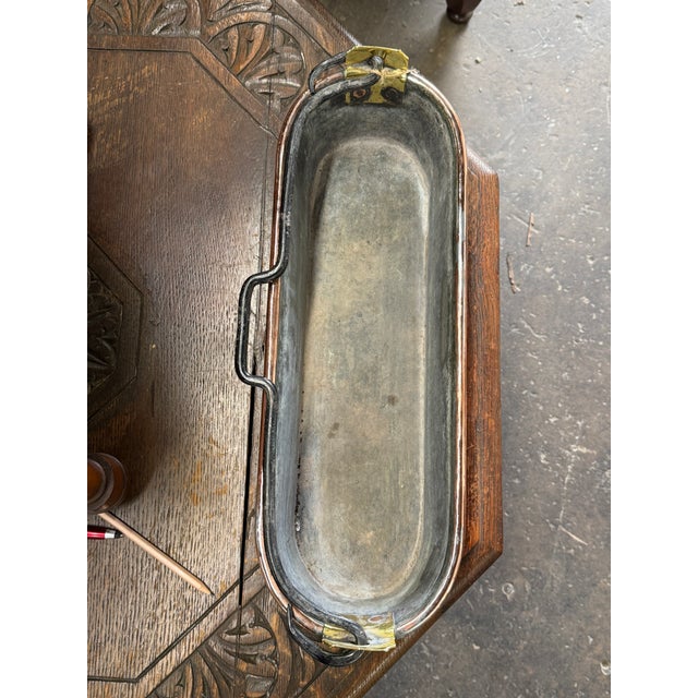 19th Century French Copper Poissonnière Fish Poacher With Iron Handles & Tin Lining For Sale - Image 4 of 4