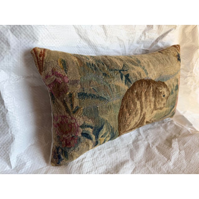 17th Century Brussels Tapestry Animal Pillow For Sale - Image 4 of 7