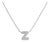 10K White Gold Diamond Accent "Z" Initial Bubble Pendant Necklace For Sale