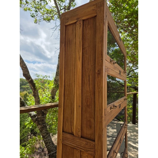 Brown Mercantile Collector Display Case Bookcase For Sale - Image 8 of 12