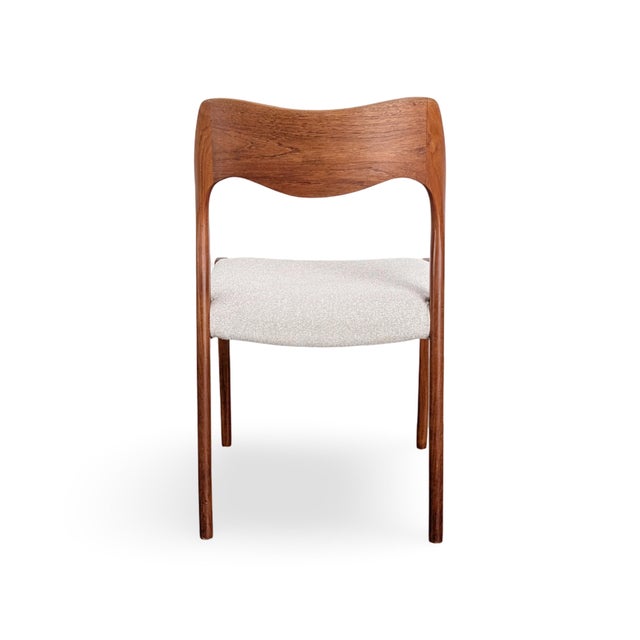 Textile Chairs Model 71 in Bouclé by Niels Otto Møller for J.L. Mollers 1960, Set of 5 For Sale - Image 7 of 11