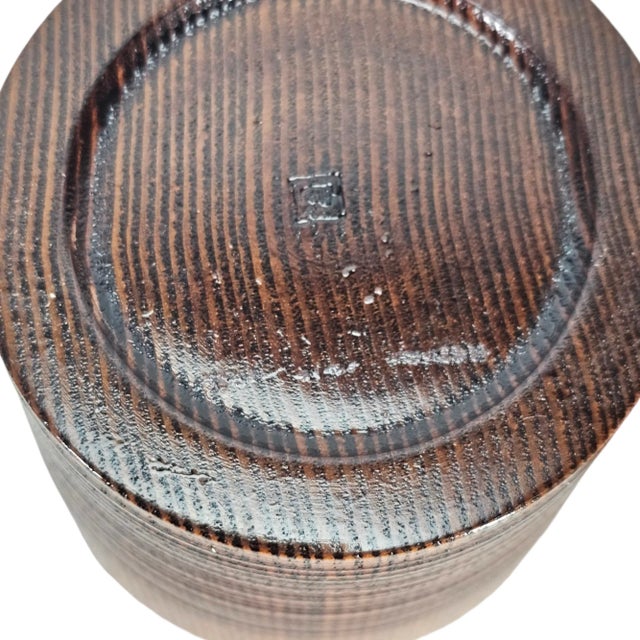 Japanese Suriurushi Lacquered Wood Tray and Cups Set, Hand Carved Modernist Design 13.5" For Sale - Image 10 of 12