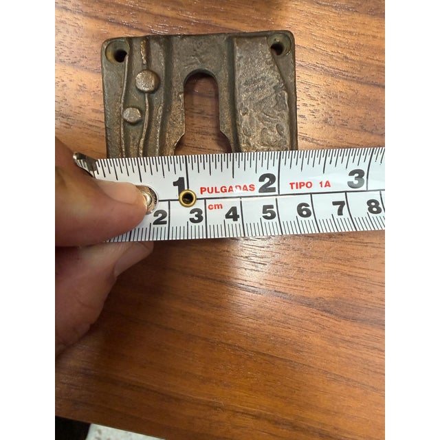 1970s Brutalist German Solid Bronze Door Handle Keyhole For Sale - Image 12 of 15