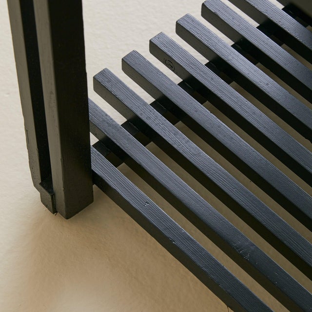 French Black Wood Side Table with White Marble, 1970s - 2 Available For Sale - Image 10 of 10