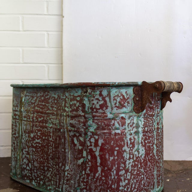 Antique Copper Boiler or Washtub for Firewood or Plants For Sale - Image 13 of 15