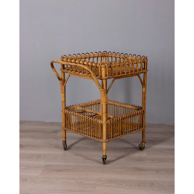 Vintage Bamboo Bar Trolley, Italy, 1960s For Sale - Image 11 of 11