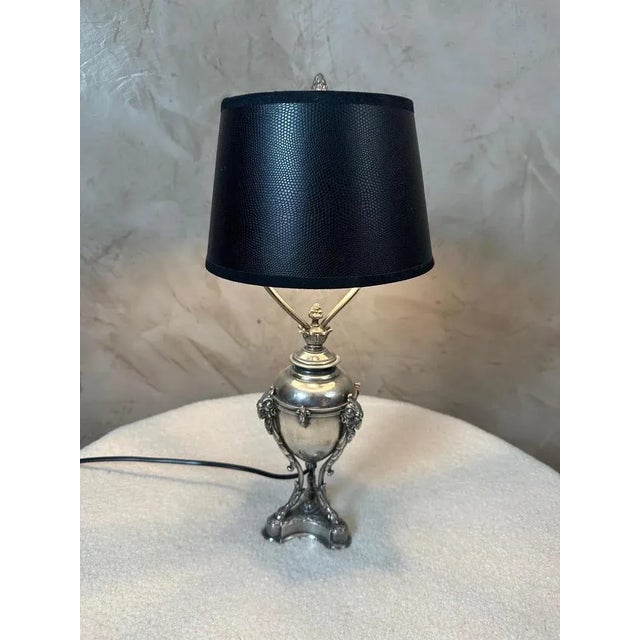 Silver Metal Lamp, 1900 For Sale - Image 9 of 15