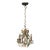 Mid Century Italian Tole Flower and Leaves Chandelier For Sale
