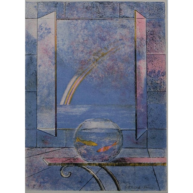 Pierre GARCIA-FONS (1928-2016) Composition at the Window (Aqua) Original color lithograph Signed in pencil Justified...