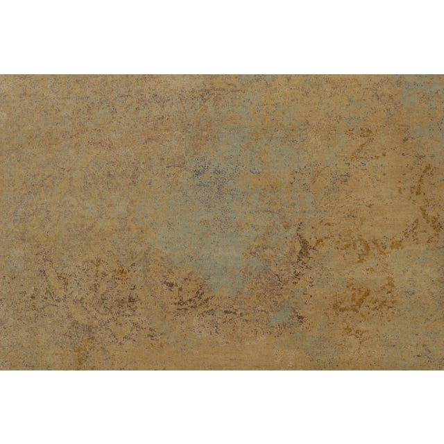 Rug & Kilim’s Farahan Style Transitional Rug in Gold and Blue All Over Pattern For Sale In New York - Image 6 of 8
