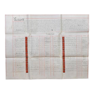 Antique 1856 Render With Wax Seals For Sale