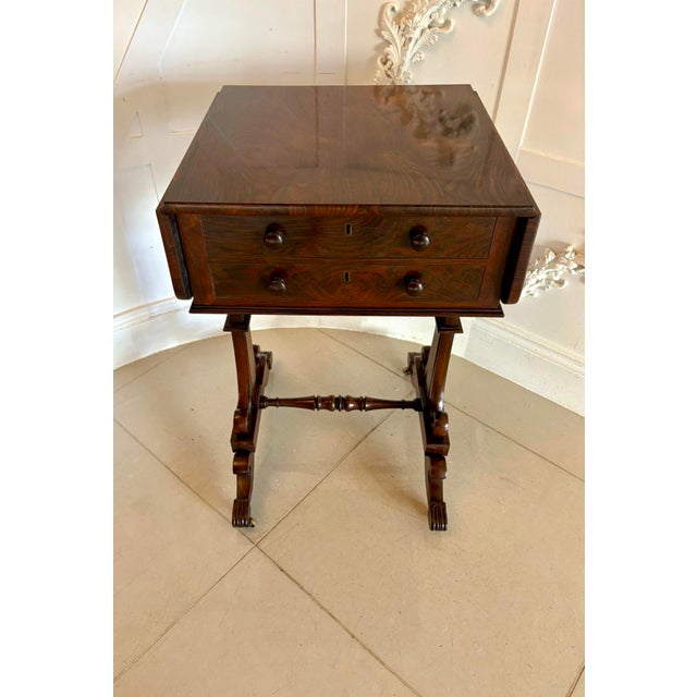 A fine William IV rosewood work table of elegant proportions beautifully crafted and richly figured throughout. The...