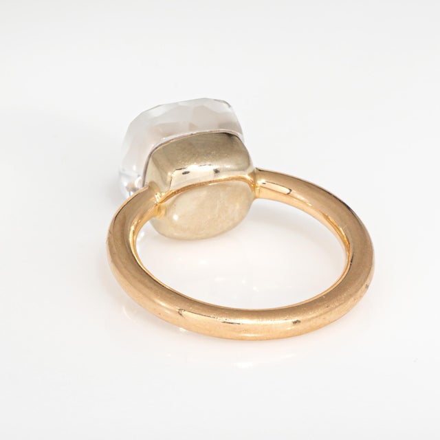 Pomellato Nudo White Topaz Ring Classic 18k Yellow Gold Fine Estate Jewelry, Size 6 For Sale In Los Angeles - Image 6 of 7