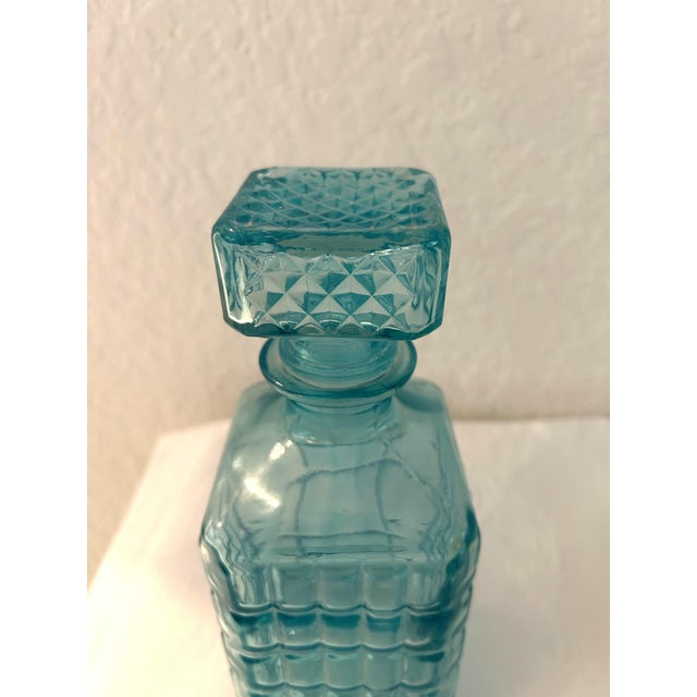 Mid-Century Modern Mid-Century Blue & Yellow Flash Glass Decanters, a Pair For Sale - Image 3 of 6