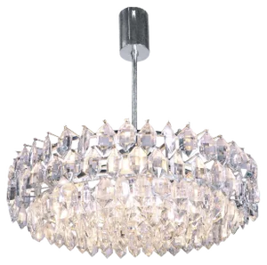 Large Chandelier in Crystal & Silver Plated from Lobmeyr / Bakalowits & Sons