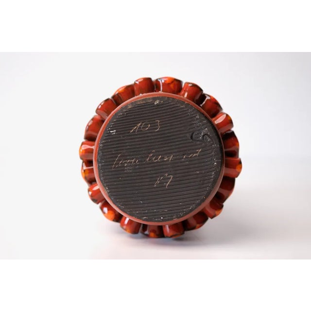 Ceralux Ceramic Vase in Red by Hans Welling for Ceramano, 1960s For Sale - Image 6 of 8