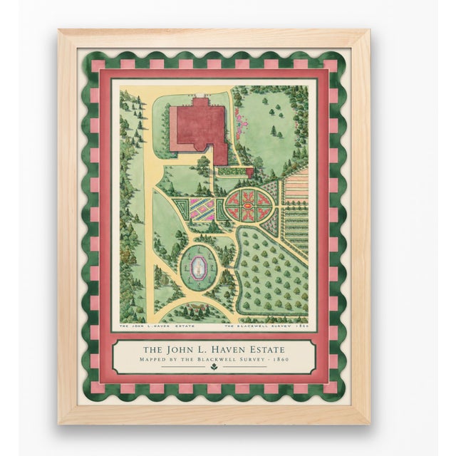 Atelier Aria Lumae the Grand Estate Cartography Set of 2 Shore Estate Faux Sculpted Border Fine Art Hge Gallery Board Print 18 X 24 For Sale - Image 9 of 18