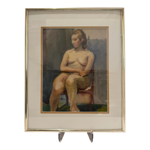 Early 20th Century William Oberman Original Oil on Canvas Nude Figure Study Framed Artist Estate