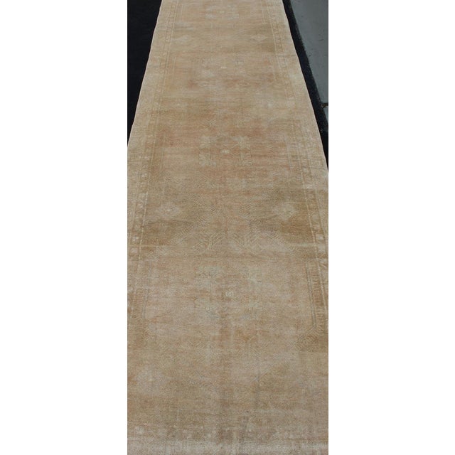 Textile Long Oushak Runner With Subdued Design and Neutral Color Palette For Sale - Image 7 of 11