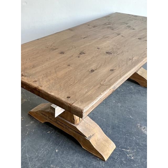 Vintage Rustic Trestle Table For Sale - Image 10 of 14