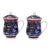 Vintage Chinese Blue Porcelain Lidded Dragon Tea Cups - a Pair For Sale