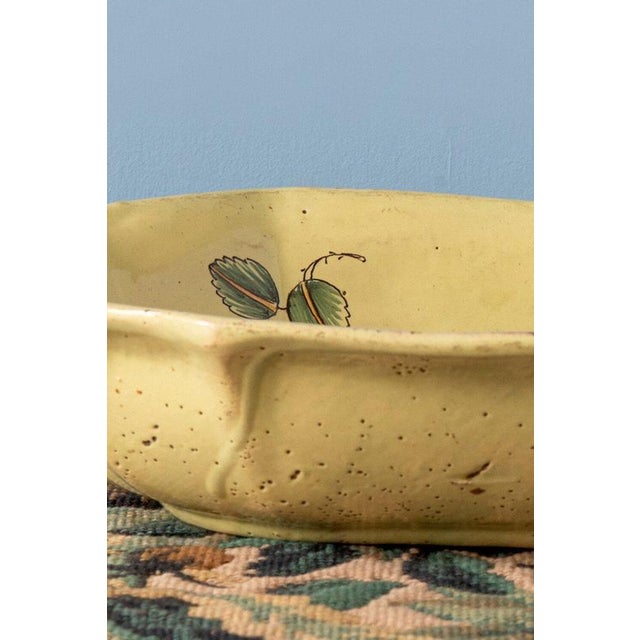 Ceramic Faience Yellow Floral Dishes from Moustiers, 1700s, Set of 2 For Sale - Image 7 of 10