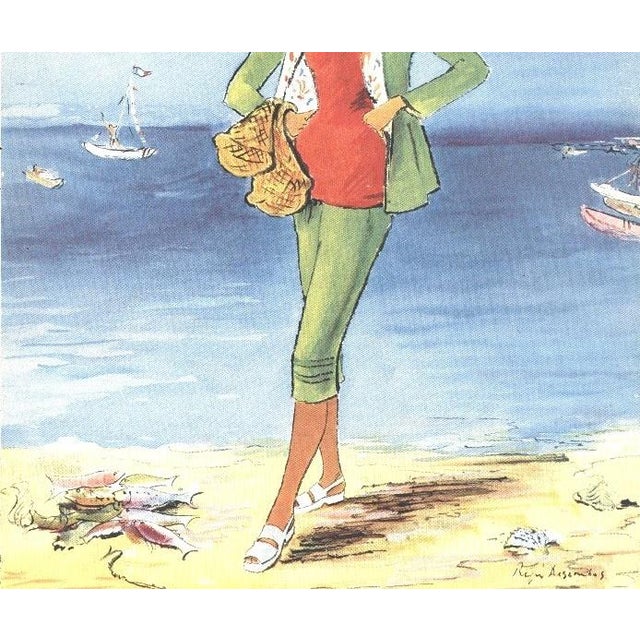 Contemporary 1947 Mid-Century French Summer Beach Fashion Print For Sale - Image 3 of 4