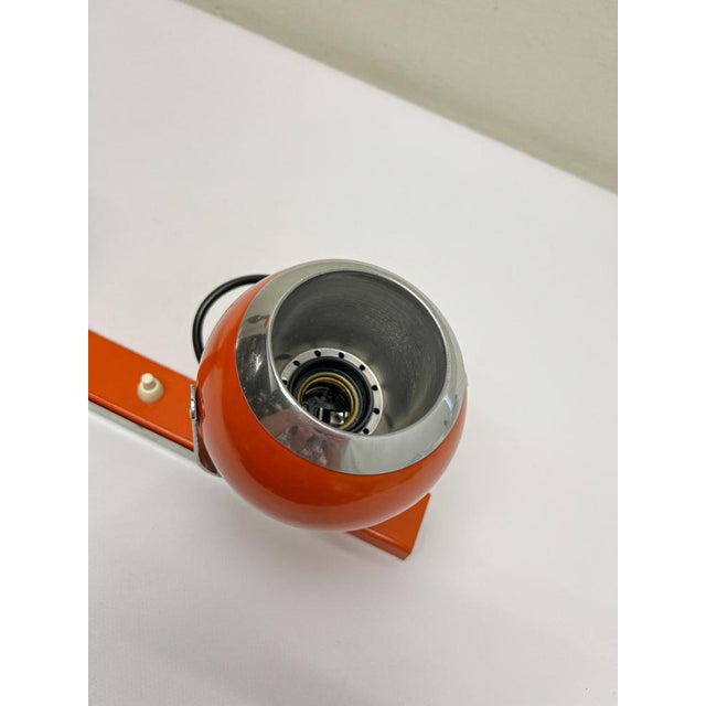 Orange Space Age Orange Double Eyeball Spot Wall Lamp, 1970s For Sale - Image 8 of 10