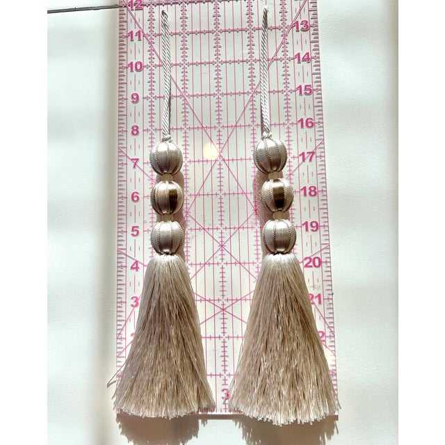 Wood Red Beaded Key Tassels - 7.5" - a Pair For Sale - Image 7 of 14