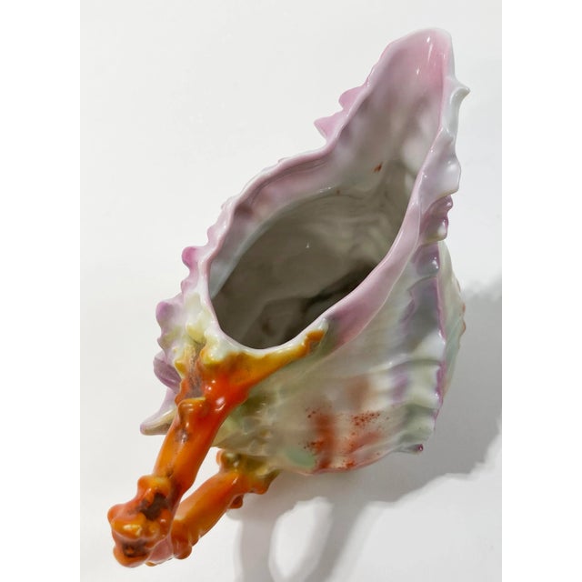 Orange Antique Porcelain Royal Beyreuth Shell Creamer For Sale - Image 8 of 8
