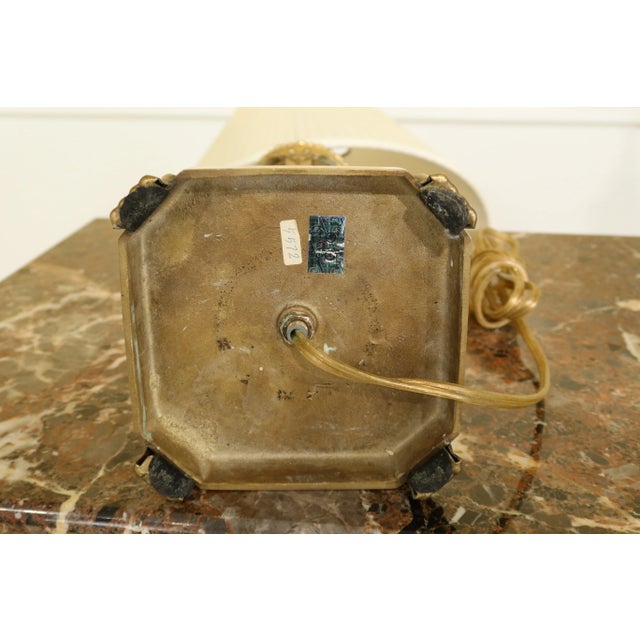 1990s Brass & Crystal Regency Style Table Lamps - a Pair For Sale - Image 9 of 10