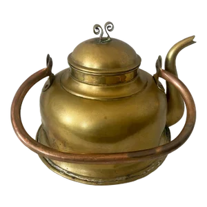 Vintage European Brass Tea Kettle